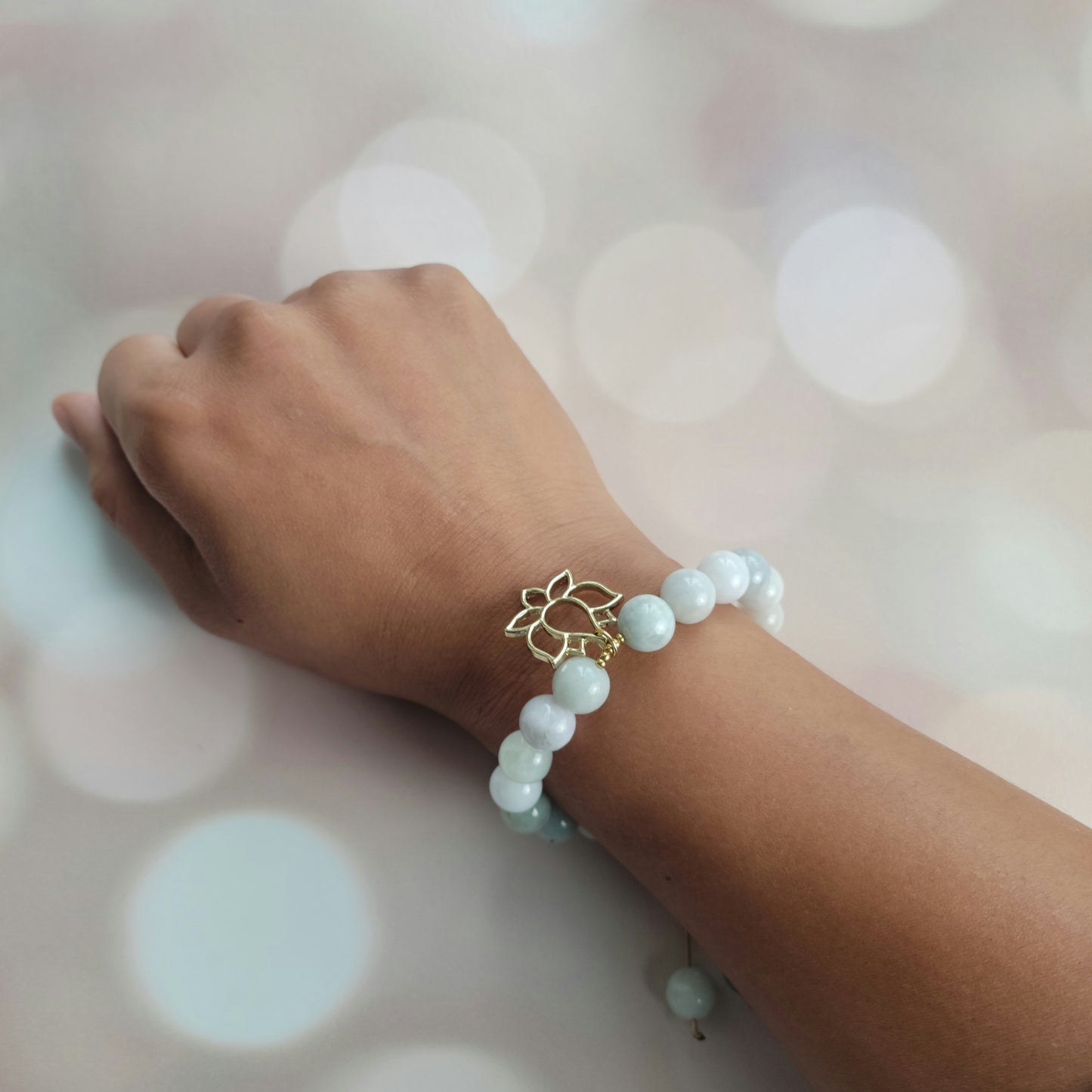 Burmese Jade and Lotus Bracelet