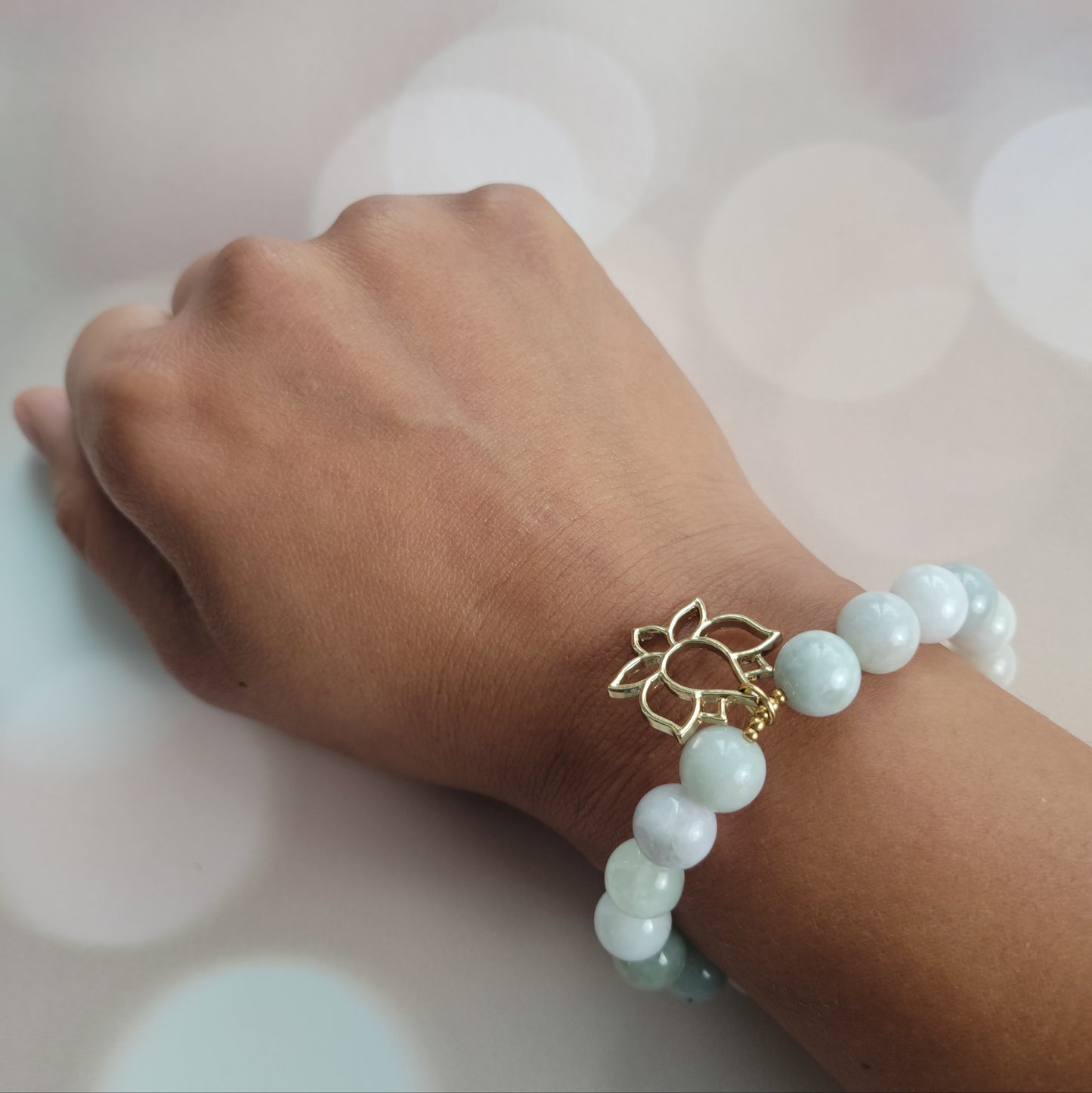 Burmese Jade and Lotus Bracelet