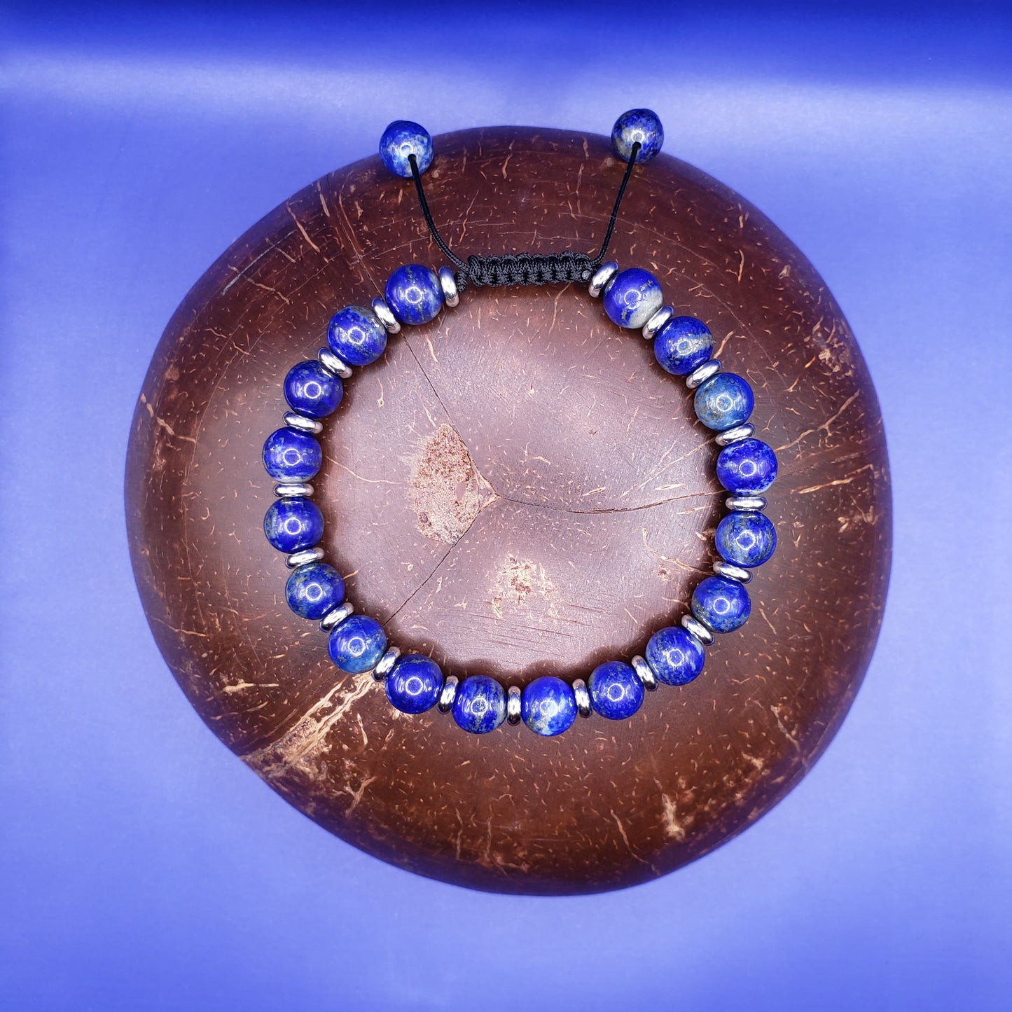 Lapis Lazuli Bracelet with Silver Spacers