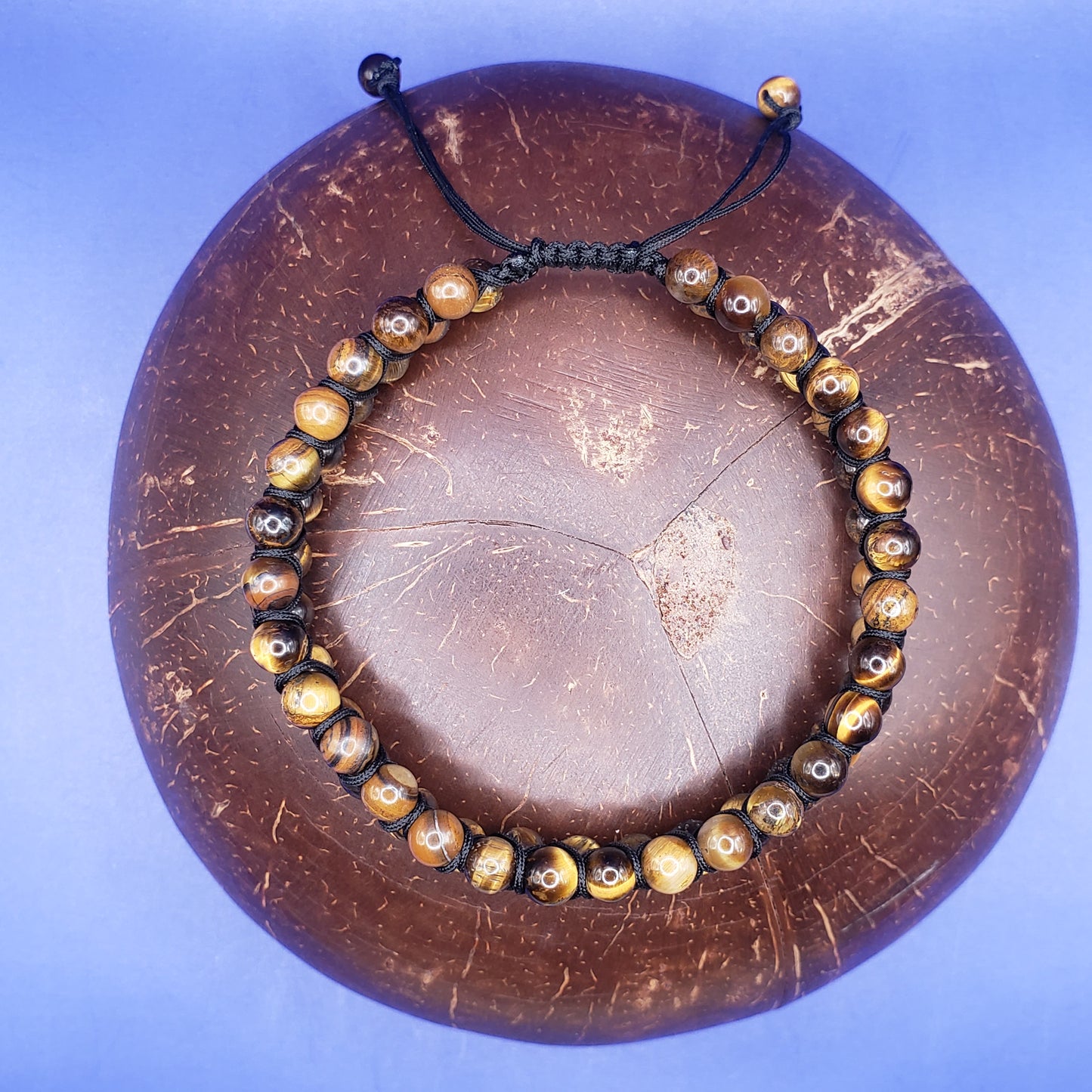 Adjustable Double-Shamballa Tiger's Eye Bracelet
