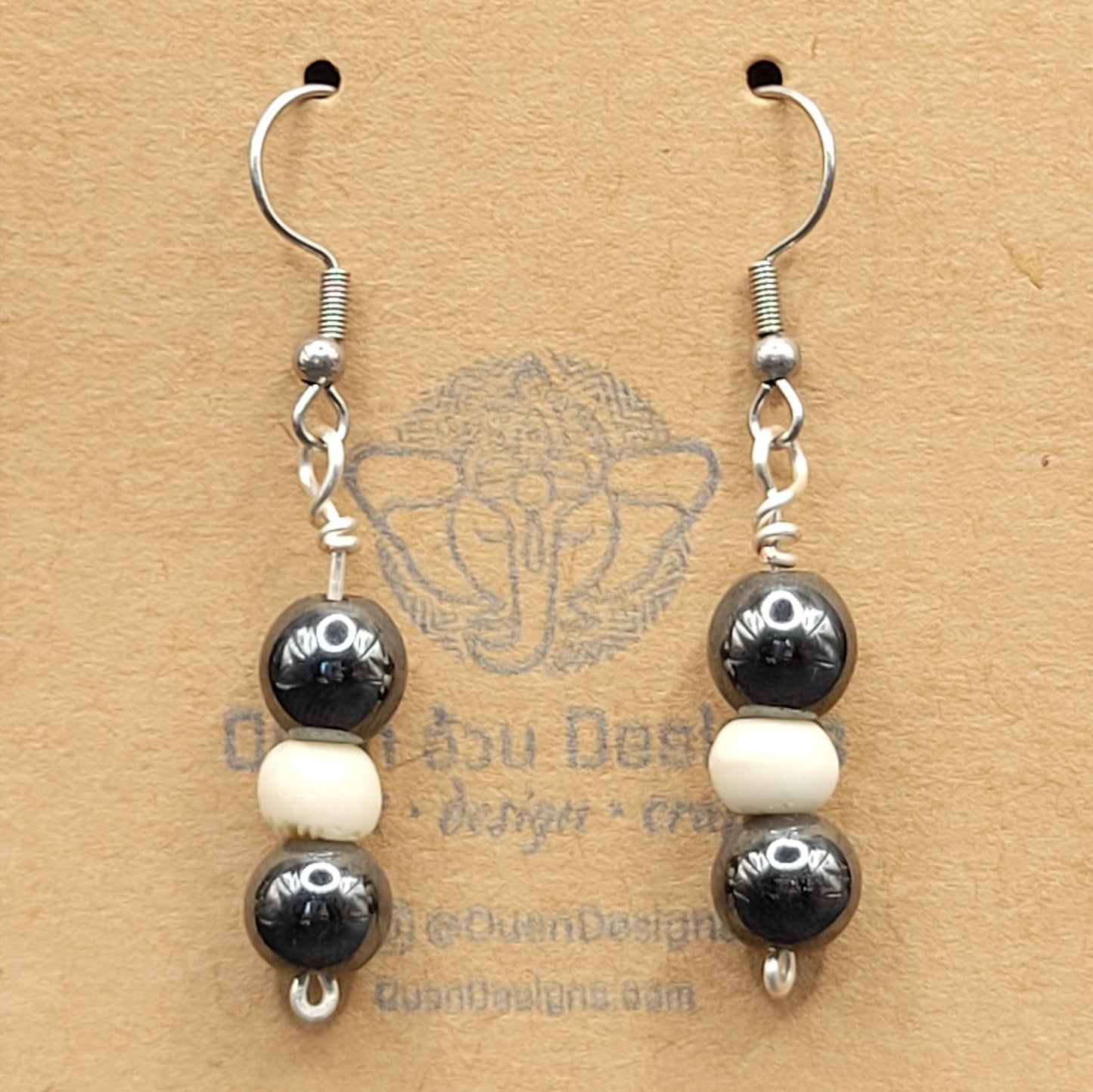 LIMITED EDITION - Bone Hematite Earrings