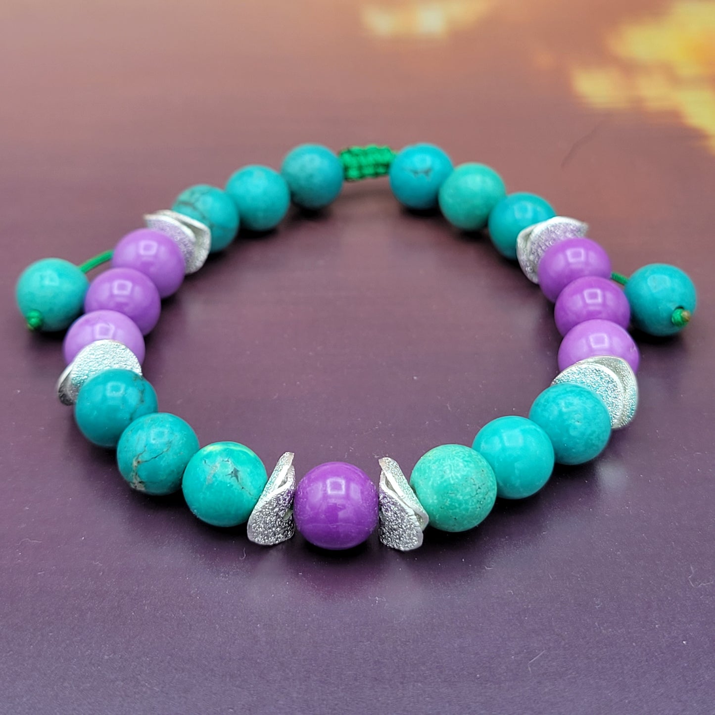 Mermaid - Turquoise and Phosphosiderite Bracelet
