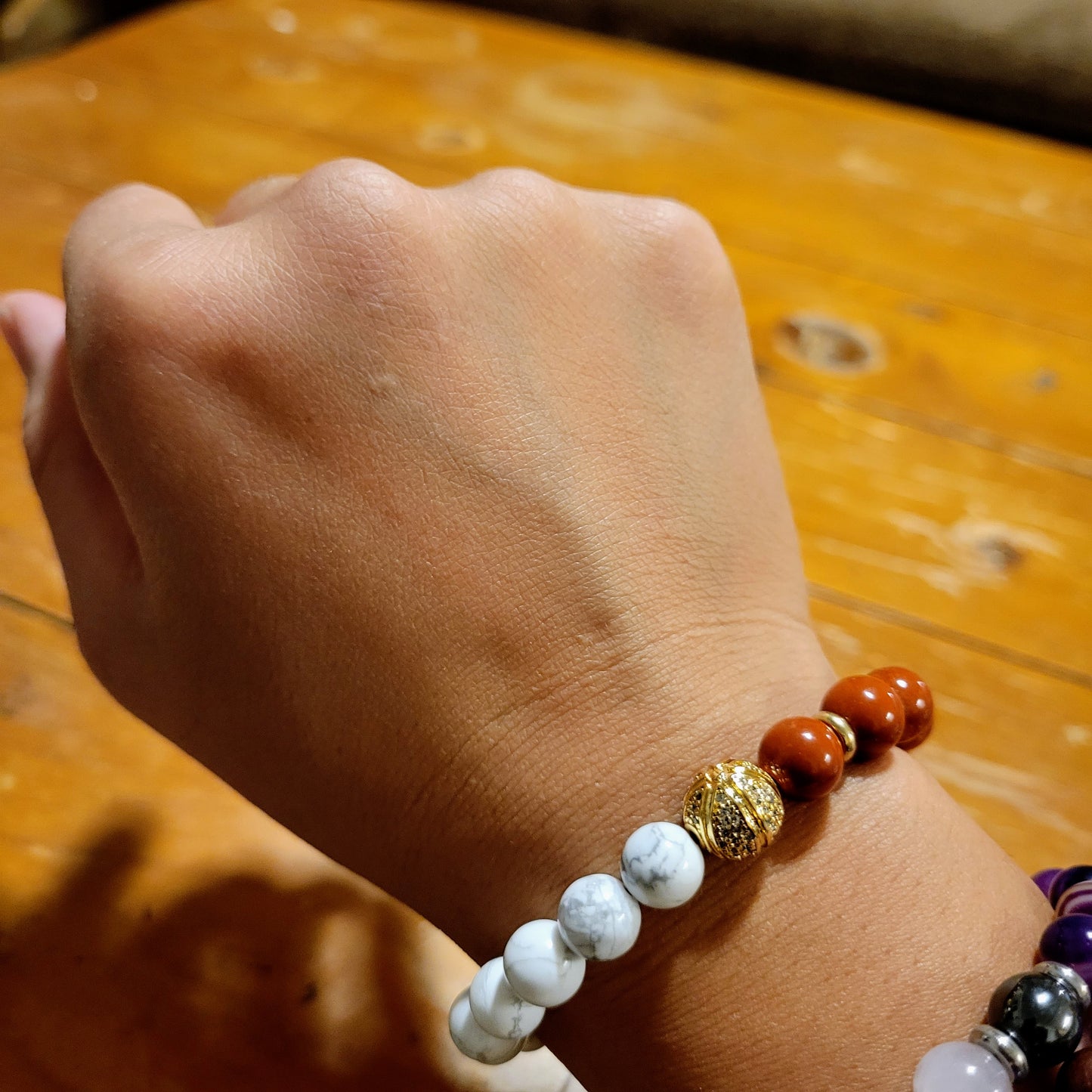 Red Jasper and Howlite "CNY" Bracelet