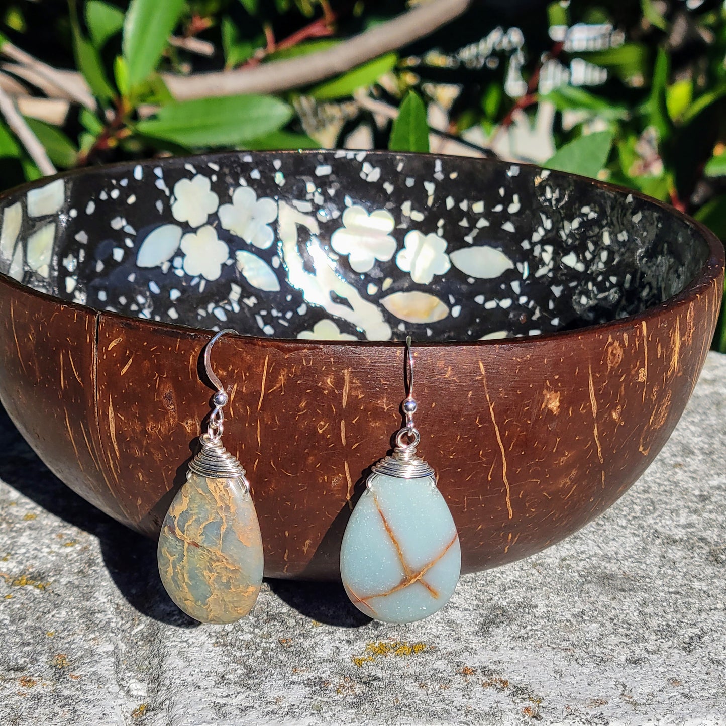 Snakeskin Jasper Teardrop Earrings