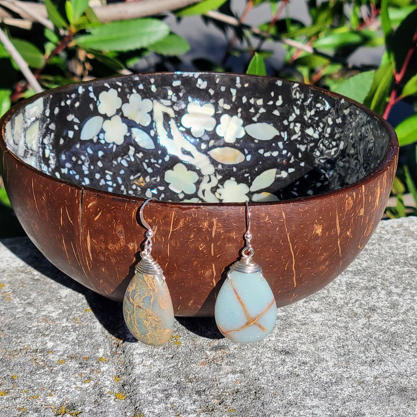 Snakeskin Jasper Teardrop Earrings