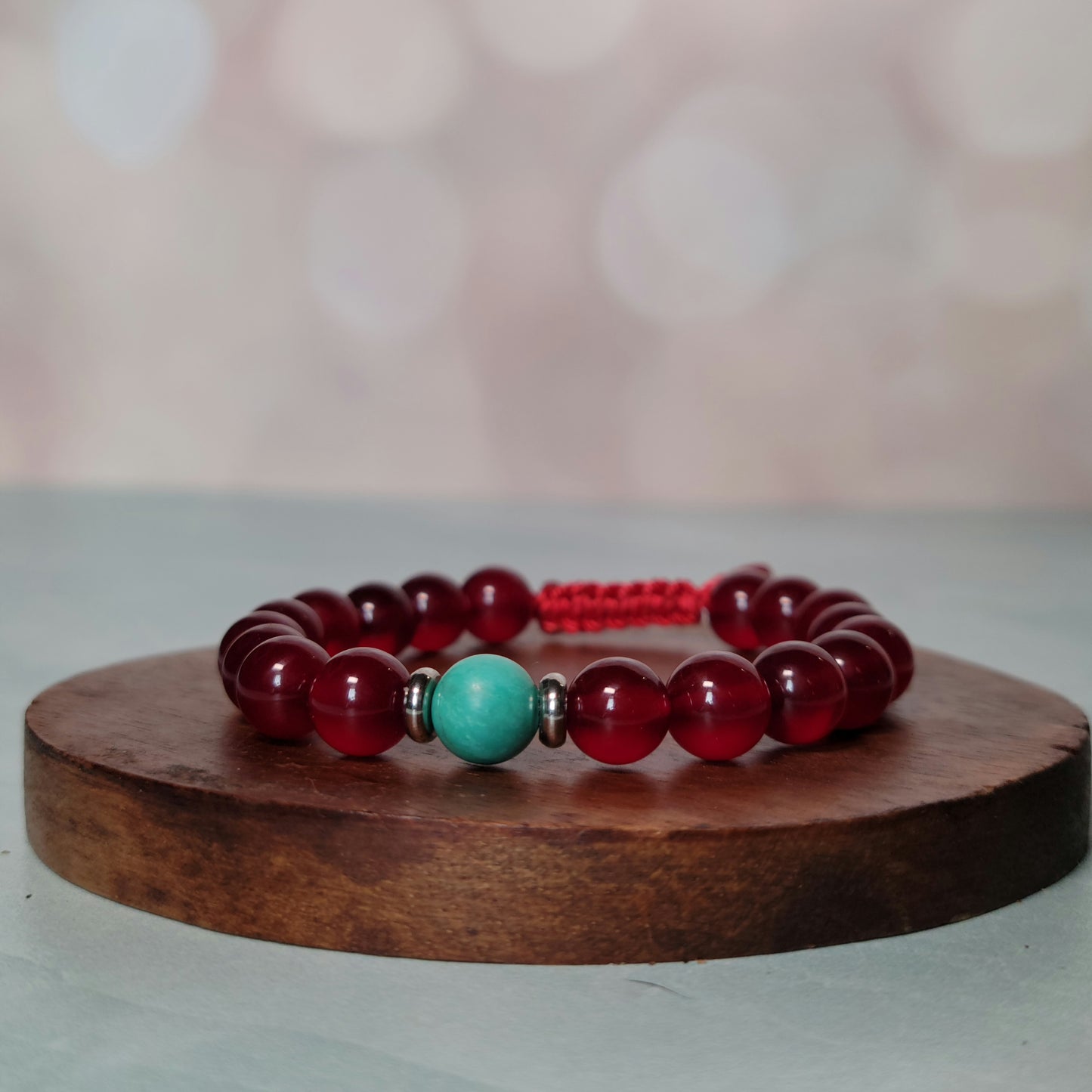 Red Jade and Turquoise Bracelet