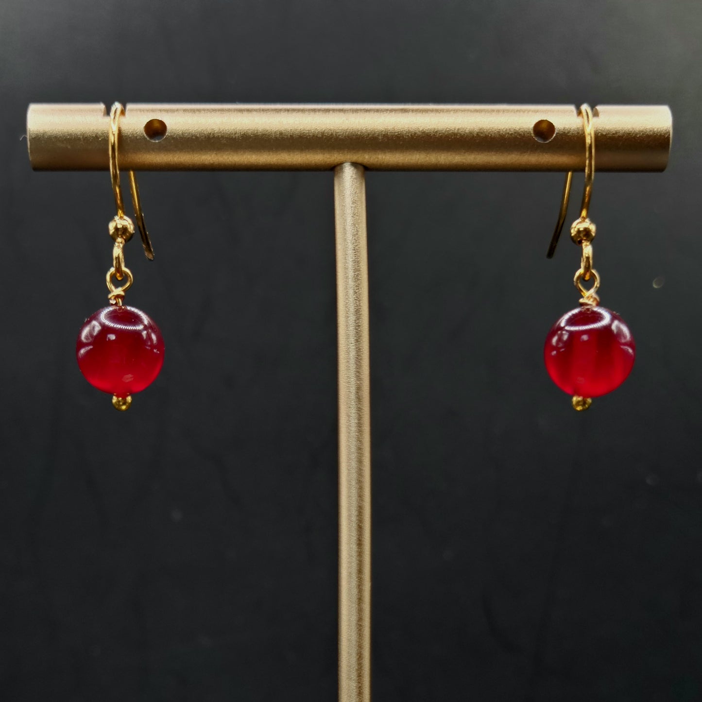 Red Jade Drop Earrings