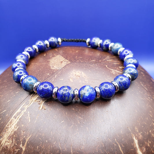 Lapis Lazuli Bracelet with Silver Spacers