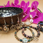 Unakite, Jasper ("African Turquoise"), and Abalone Shell Bracelet