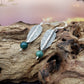 Hilltribe Silver Fern and Moss Agate Earrings
