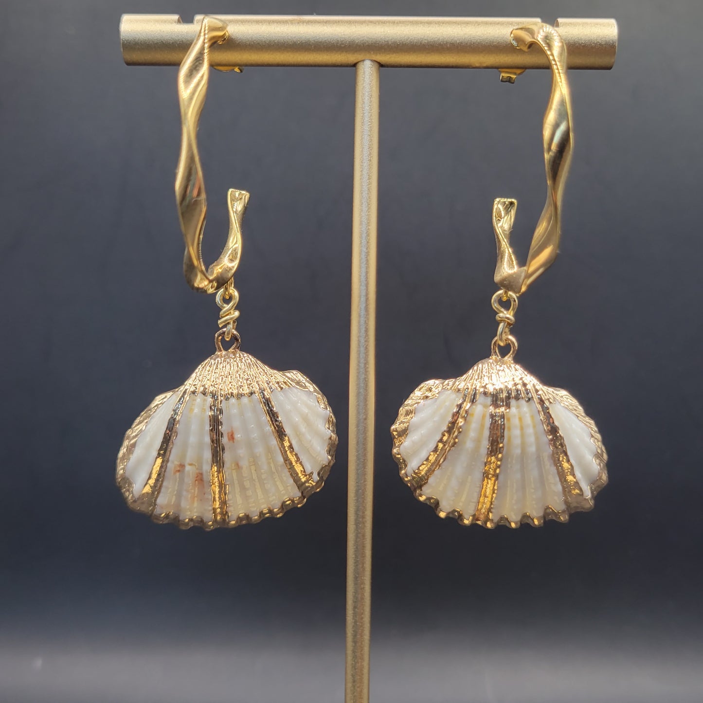 Cockle Shell Half-Hoop Earrings